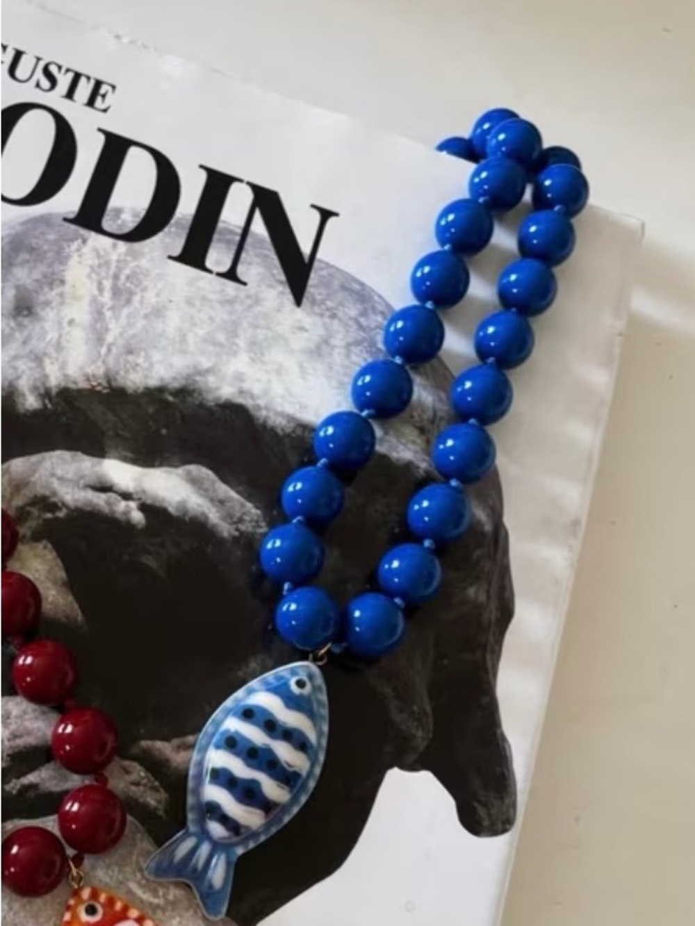 Blue Beaded Necklace with Fish Pendant NWT - Picture 5 of 5